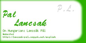 pal lancsak business card